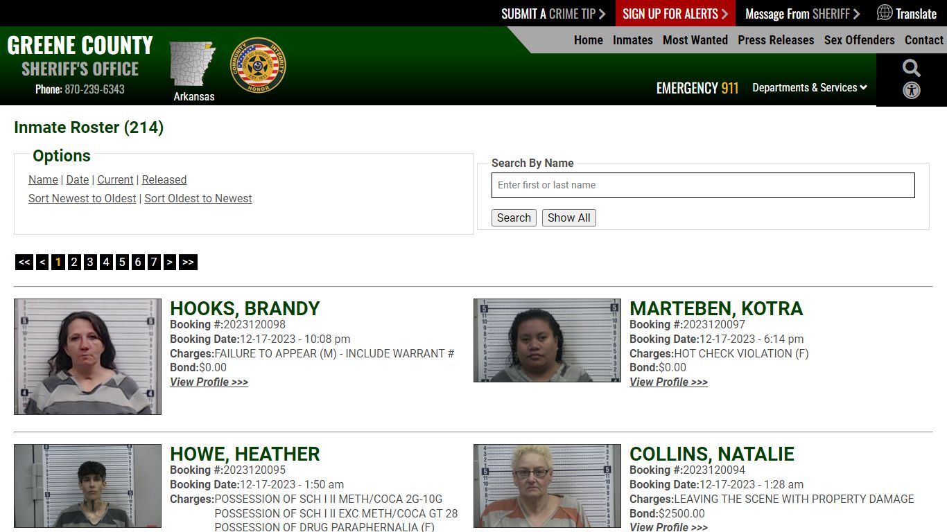 Inmate Roster - Current Inmates Booking Date Descending - Greene County ...